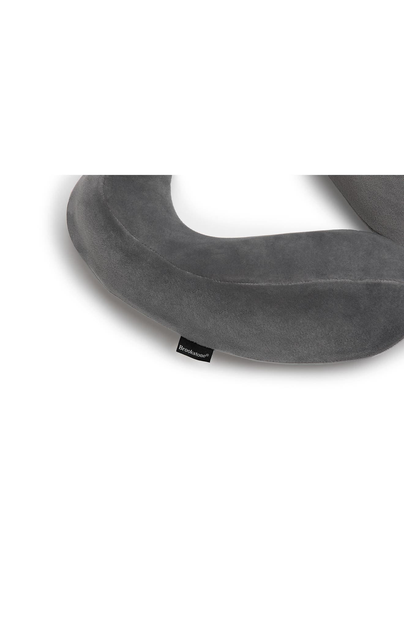 BROOKSTONE Ultra Dorm Memory Foam Neck Pillow, Alternate, color, Dark Grey