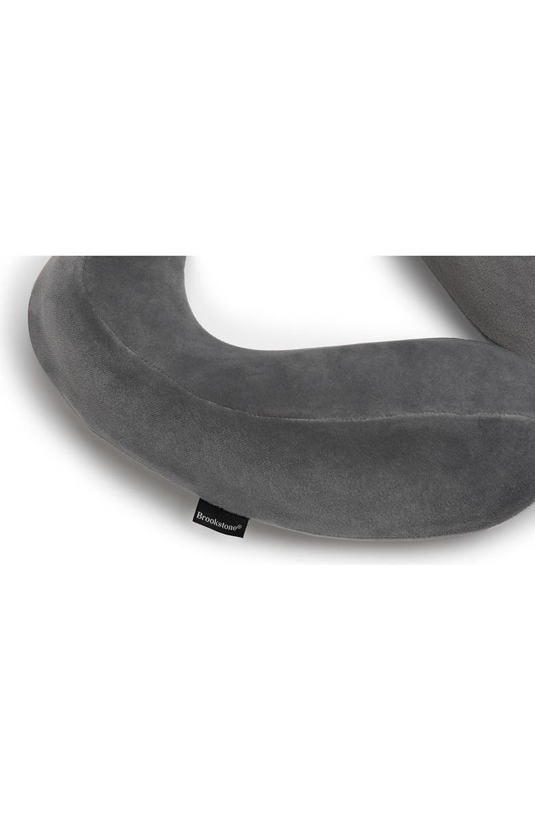 BROOKSTONE Ultra Dorm Memory Foam Neck Pillow, Alternate, color, Dark Grey