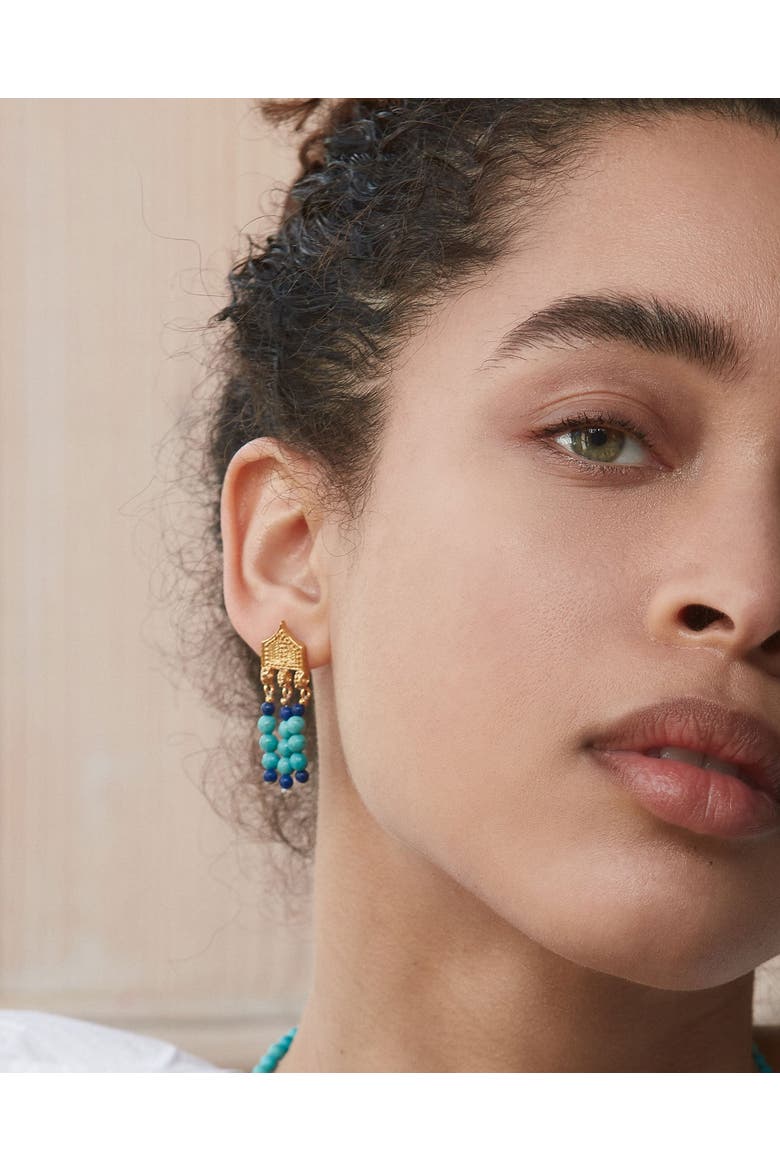 Riva Bead Drop Earrings, Alternate, color, Gold