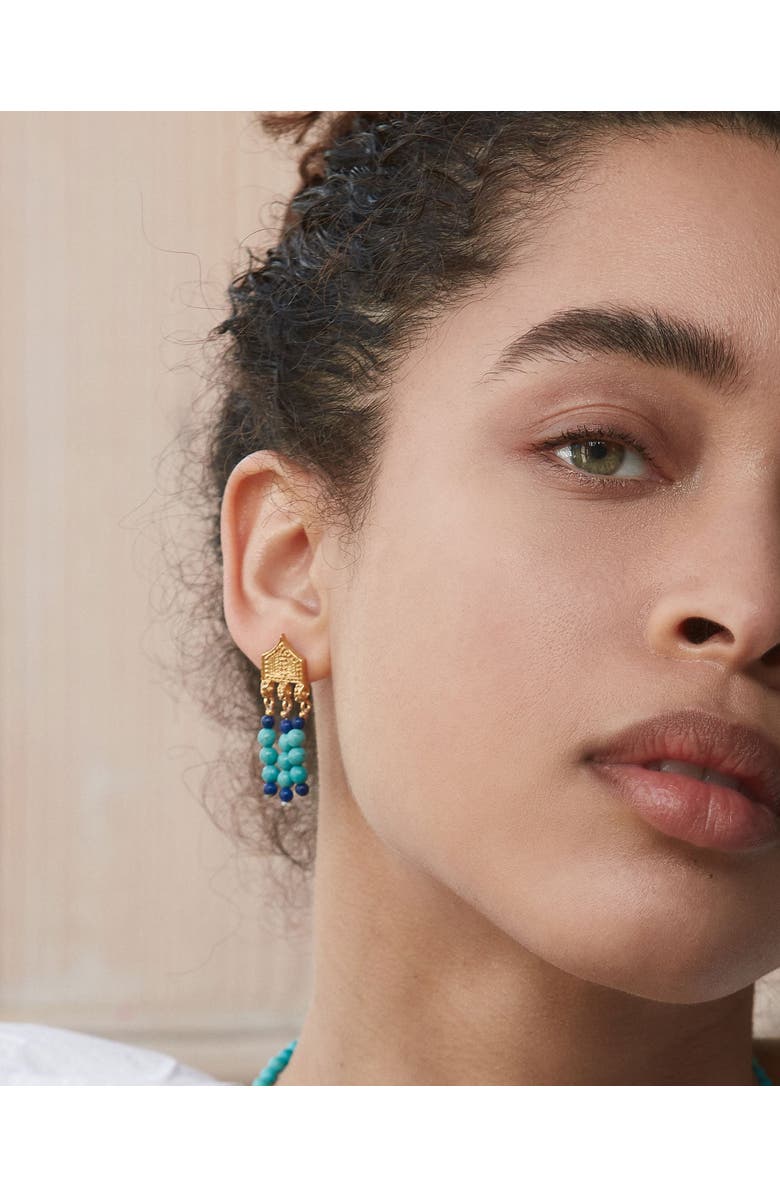 Ottoman Hands Riva Bead Drop Earrings, Alternate, color, Gold