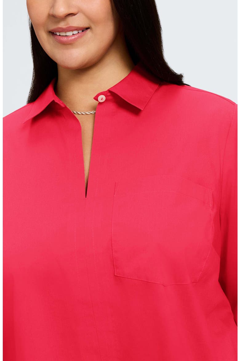 Bella Solid Popover Top, Alternate, color, RASPBERRY