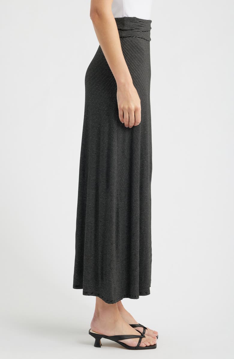 Loveappella Stripe Knit Maxi Skirt, Alternate, color, Black
