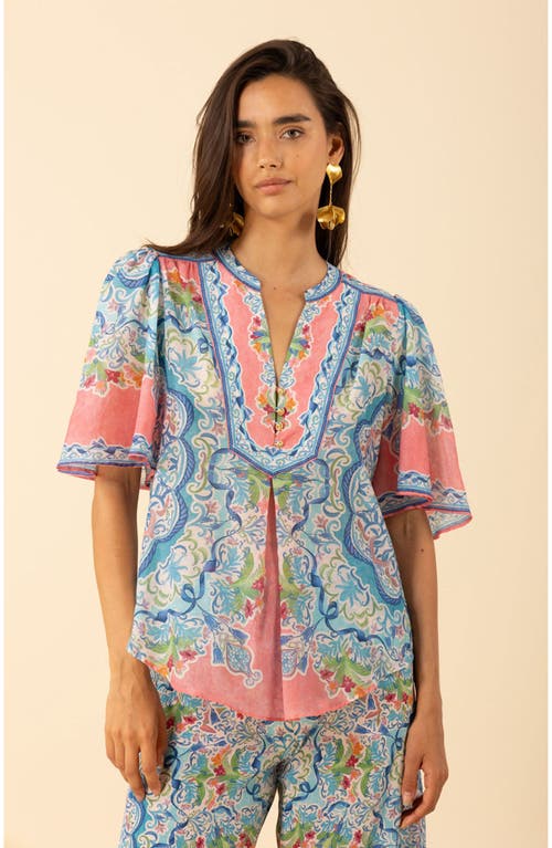 Hale Bob Estrella Voile Cotton Top In Multi