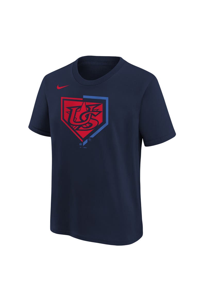 Youth Nike  Navy USA Baseball 2026 World Baseball Classic Shield T-Shirt, Alternate, color, Navy
