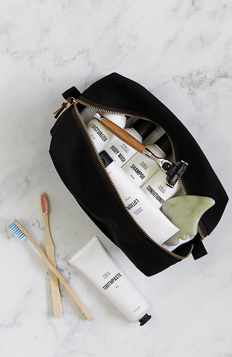 PUBLIC GOODS Shower Essentials Travel Set, Alternate, color, White