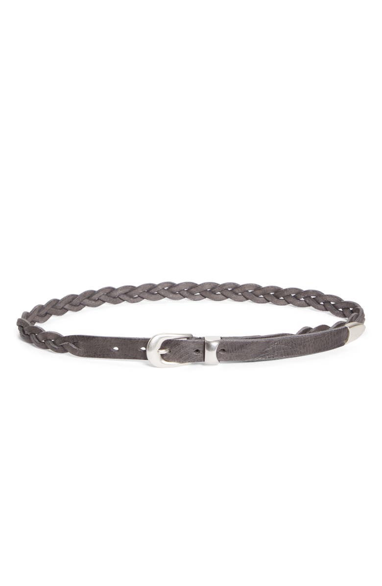 OUR LEGACY Braided Leather Belt, Main, color, Soft Coal/ Torn Bovine
