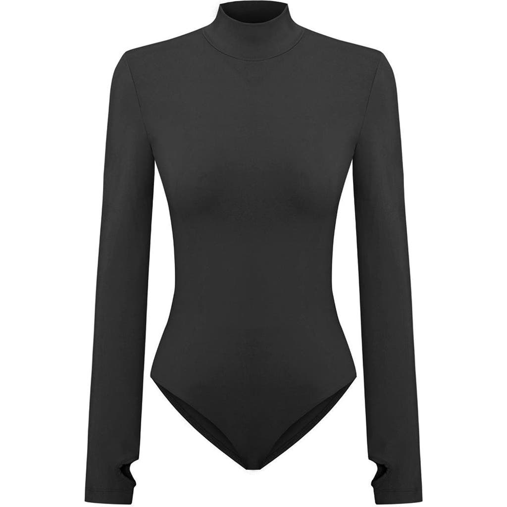 Pcfg Cotton High Neck Bodysuit In Black