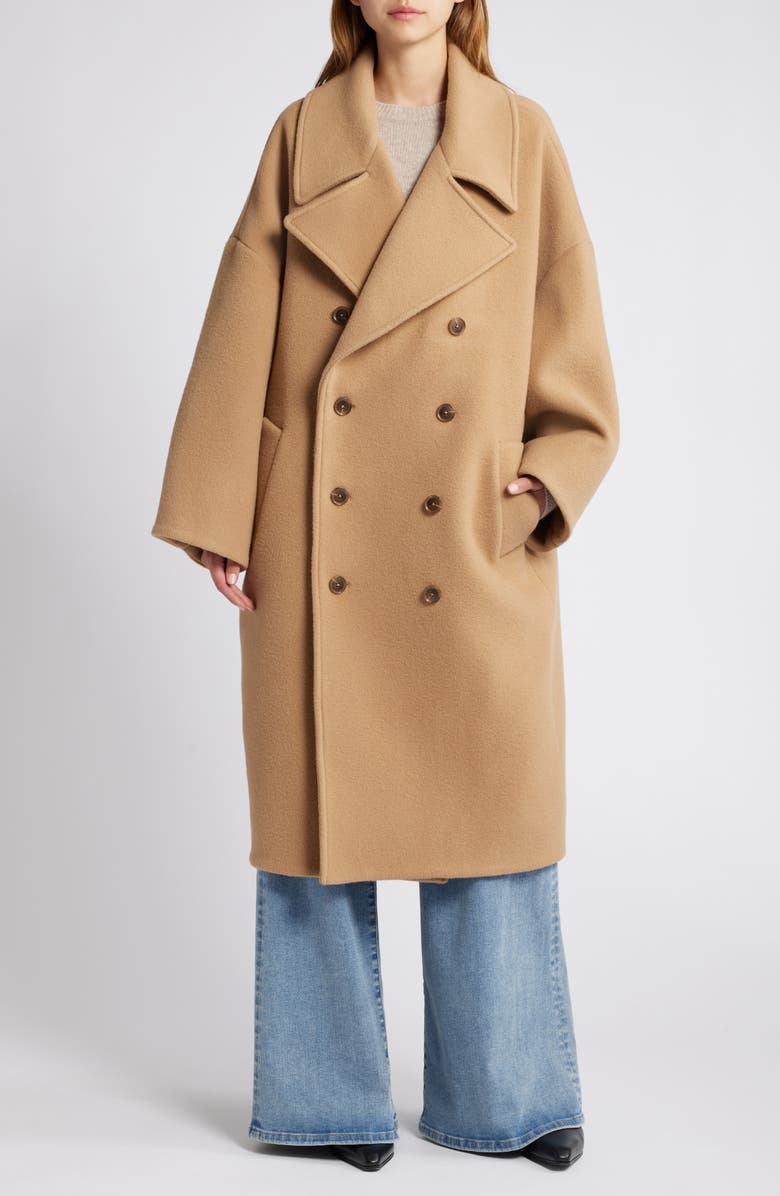 FRAME Double Breasted Wool Blend Cocoon Coat | Nordstrom