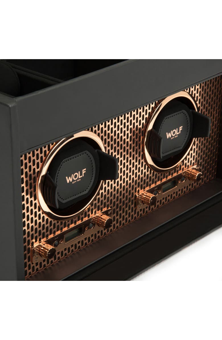 WOLF Axis Double Watch Winder with Storage, Alternate, color, Copper