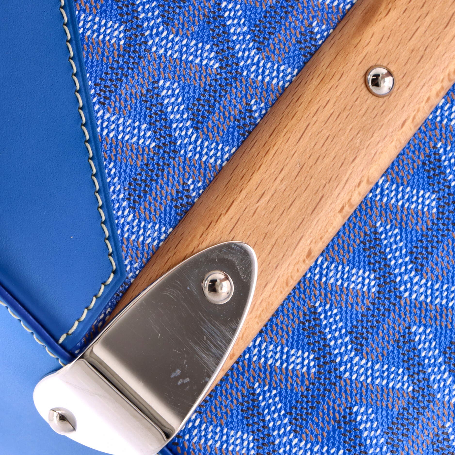 Saigon Top Handle Bag Coated Canvas with Leather MM, Alternate, color, Blue