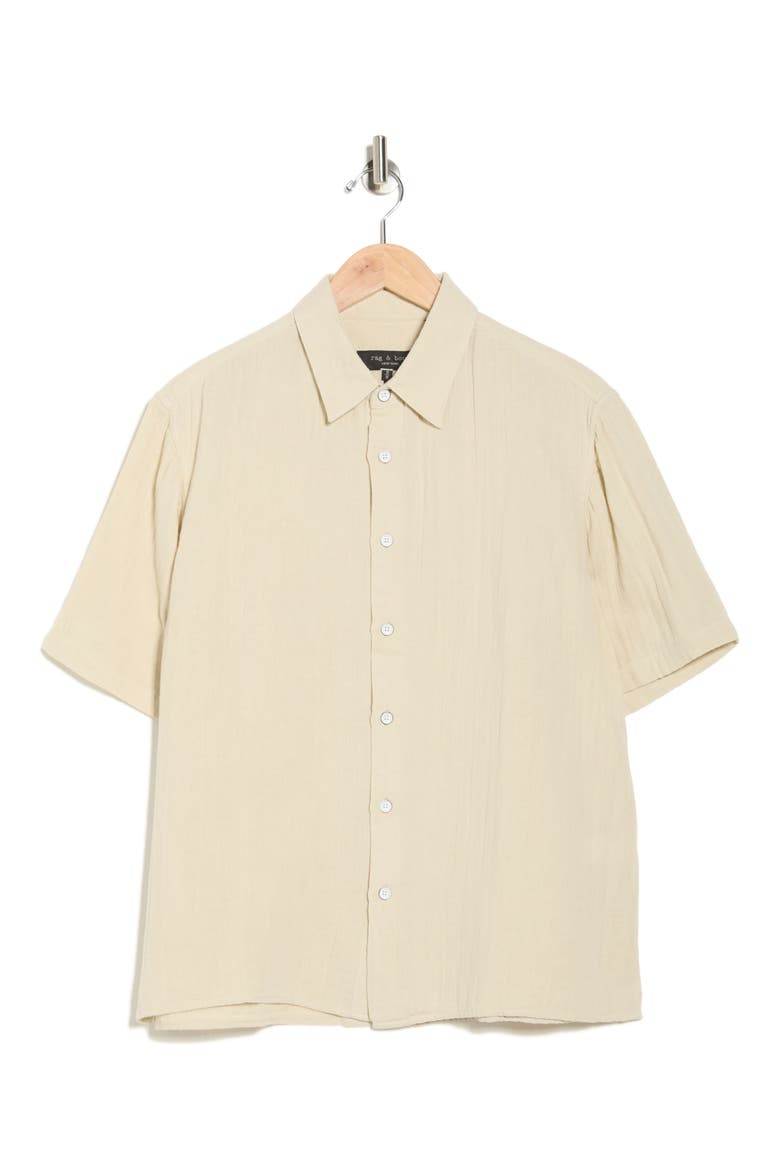 Danny Cotton Gauze Button-Up Shirt, Alternate, color, PELICAN
