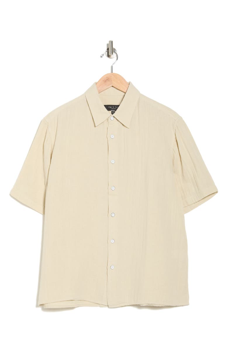 rag & bone Danny Cotton Gauze Button-Up Shirt, Alternate, color, Pelican