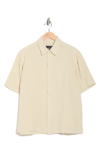 Rag & Bone Danny Cotton Gauze Button-up Shirt In Gray