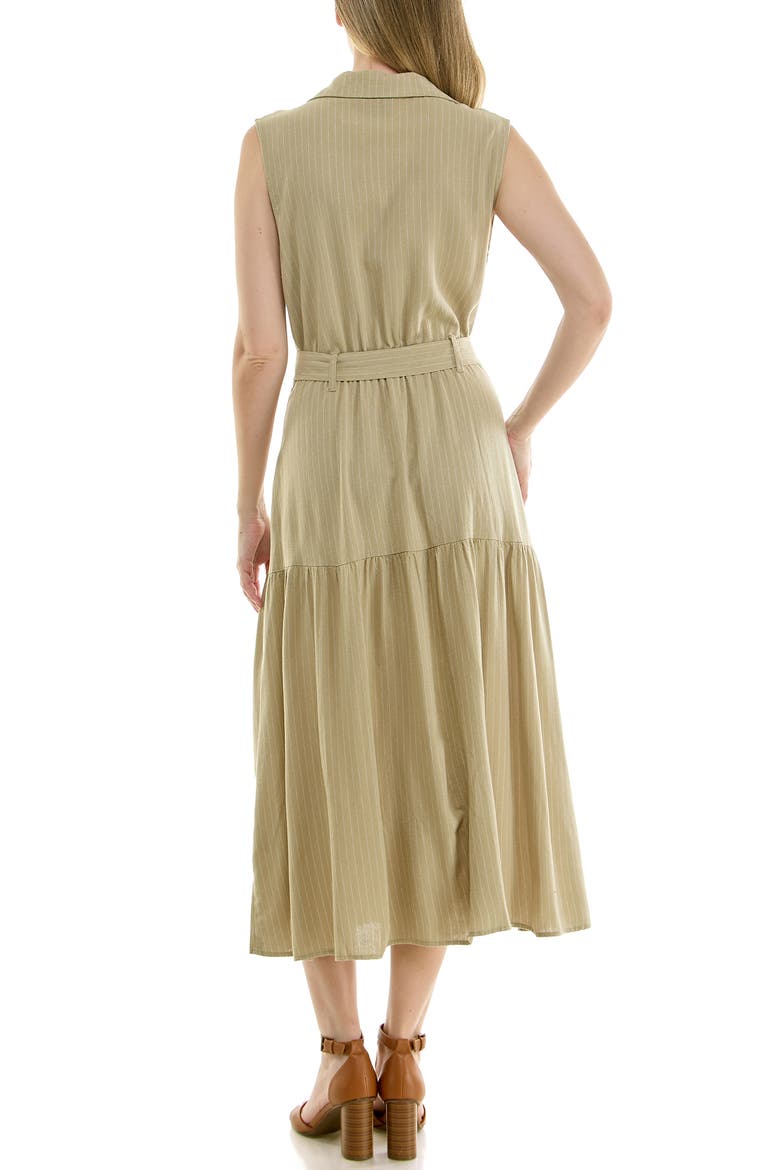 Stripe Sleeveless Midi Shirtdress, Alternate, color, MOSS STRIPE