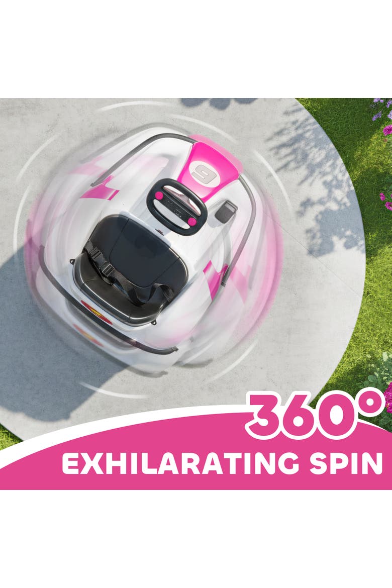 6V Kids Bumper Car with Big Wheels, 3.1 Mph Max, Electric Car for Kids with 360-Degree Spin, Slow Start, LED Power, Alternate, color, Pink