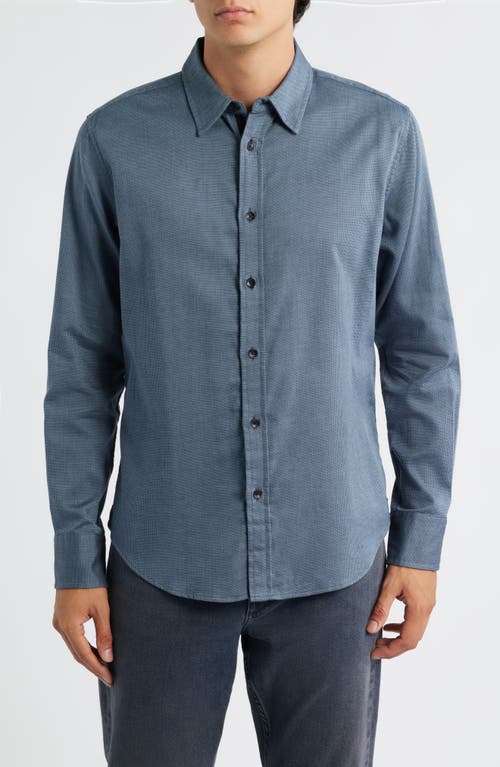 Rag & Bone Tomlin Dobby Stretch Button-up Shirt In Blue