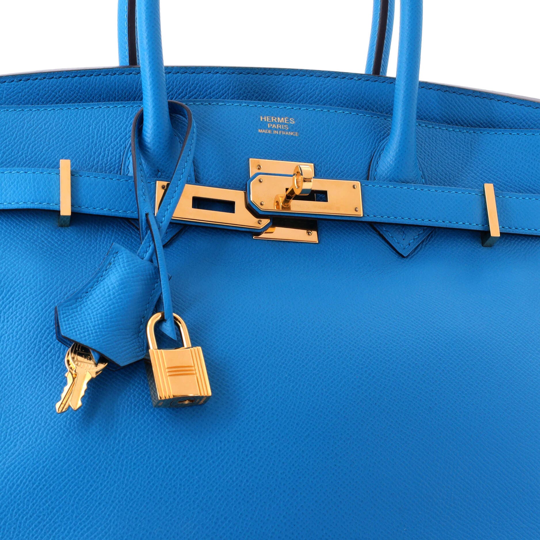 Birkin Handbag Blue Epsom with Gold Hardware 30, Alternate, color, Bleu Zanzibar