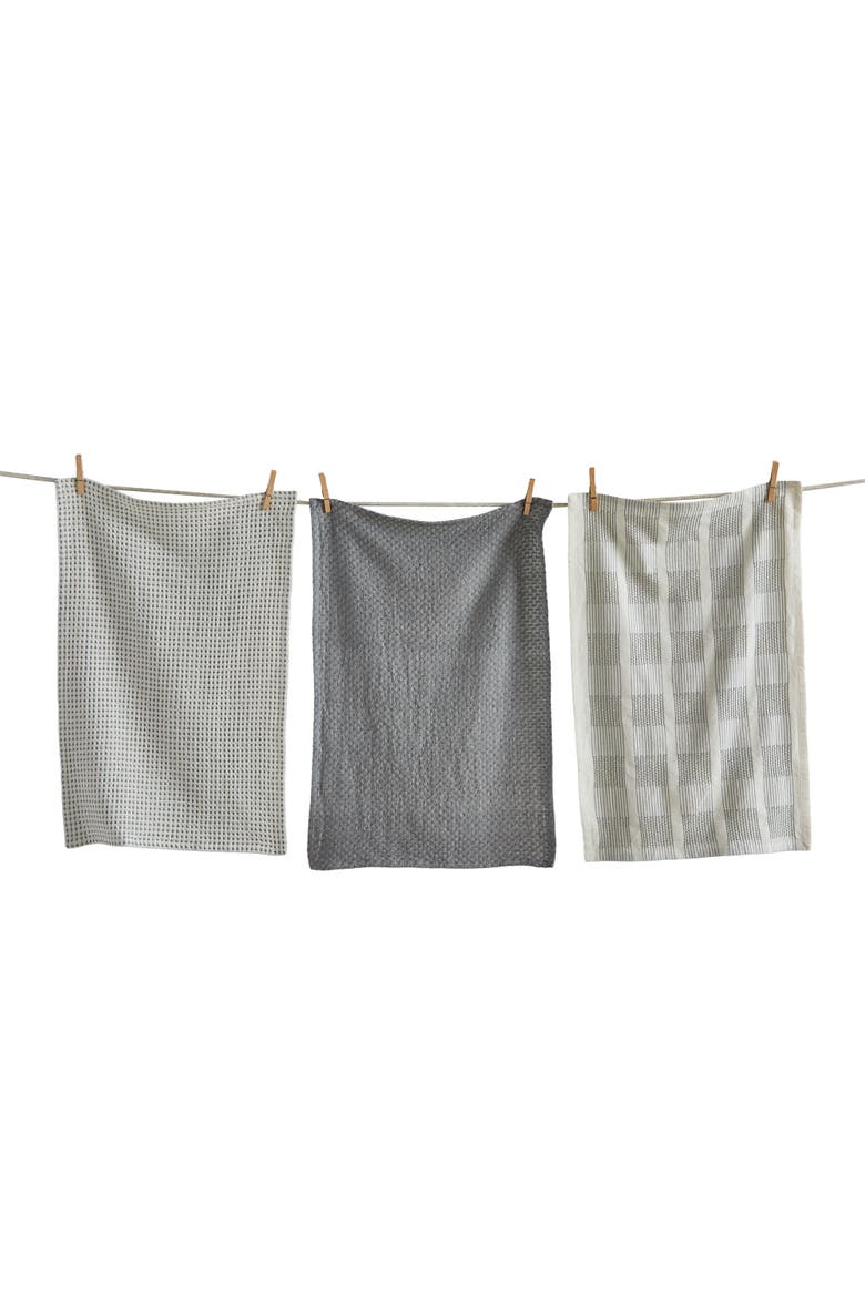 Sonoma Dishtowel S/3 Light Gray Light Gray Cotton Everyday, Main, color, Gray