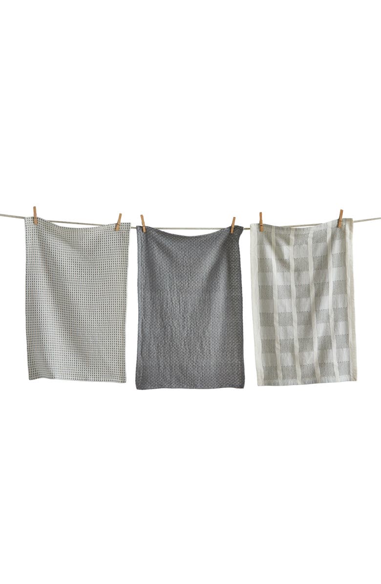 tag Sonoma Dishtowel S/3 Light Gray Light Gray Cotton Everyday, Main, color, Gray