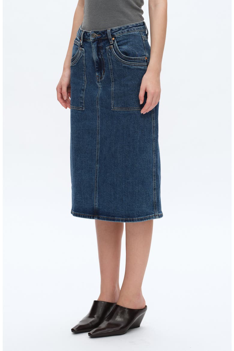 Beth Denim Midi Skirt, Alternate, color, FREEFALL
