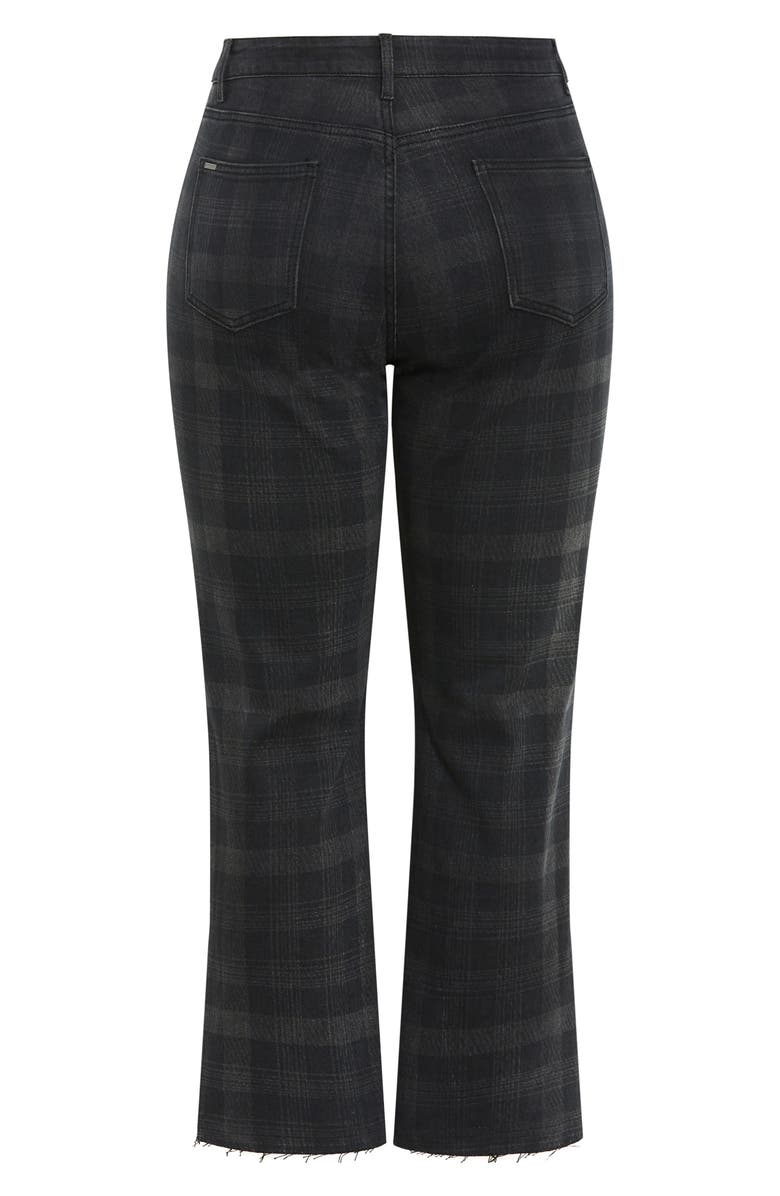 City Chic Harley Fit Baylee Crop Straight Leg Jeans, Alternate, color, Grey Check