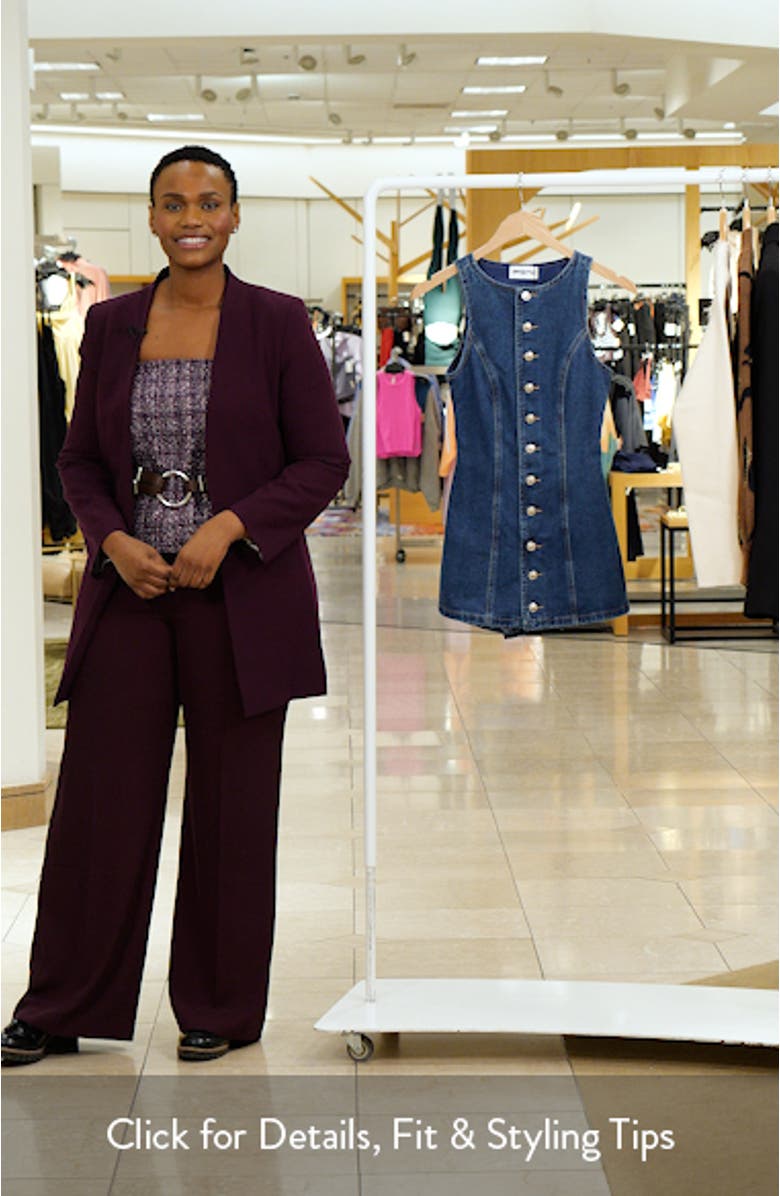 Yumiko Denim Skirted Romper, sales video thumbnail