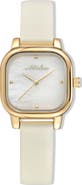 Ettika Classic Square Mother-of-Pearl Leather Strap Watch