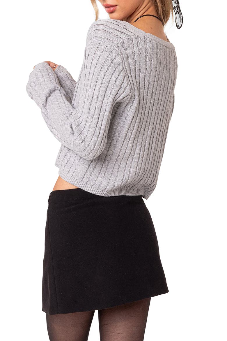 Elliot Cable Stitch Cardigan, Alternate, color, GRAY