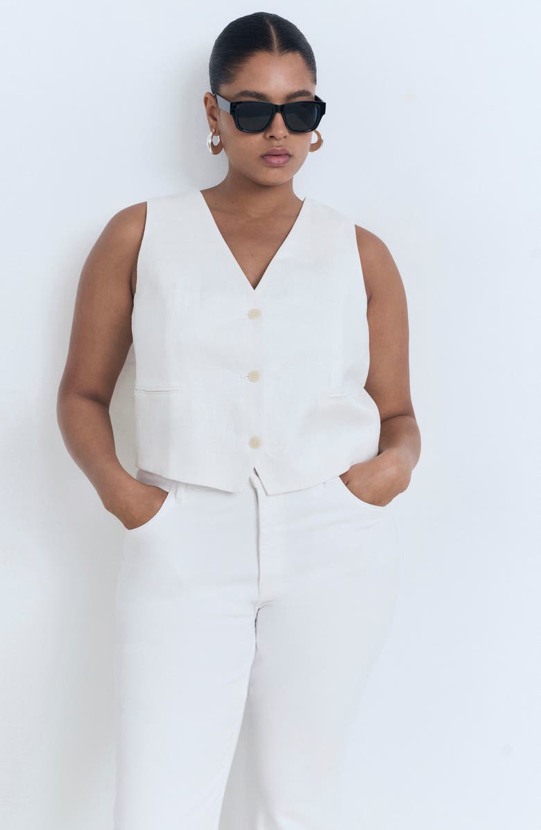 MANGO Fiona Mid Rise Flare Jeans, Alternate, color, White