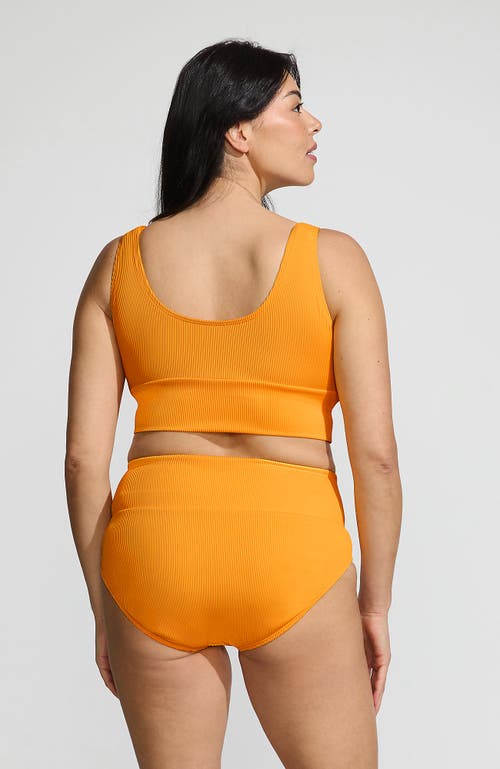 Lands' End Tugless Tankini Top And High Waisted Bottom Swimsuit Set In Sweet Mango Ottoman