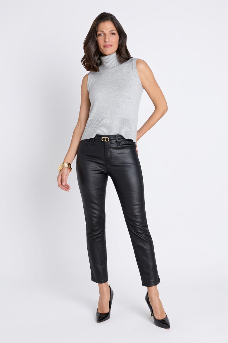 Elaine Coated Skinny Jeans, Alternate, color, Black