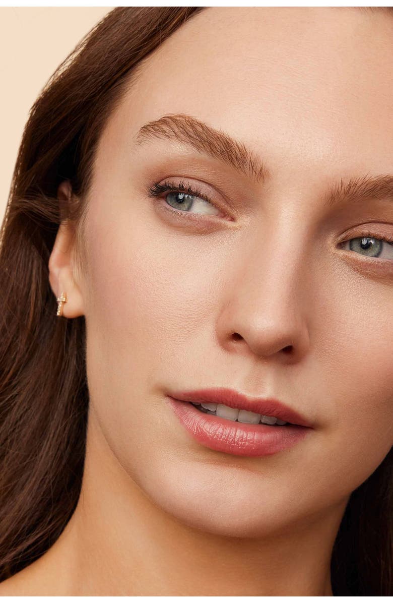 Oradina 14K Yellow Gold Faith Diamond Studs, Alternate, color, Yellow Gold