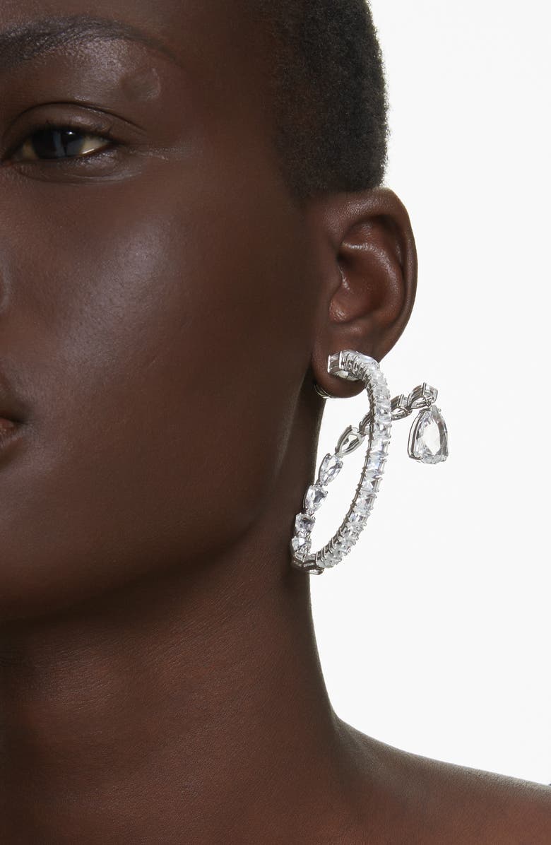 Swarovski Matrix Hoop Earrings, Alternate, color, Silver
