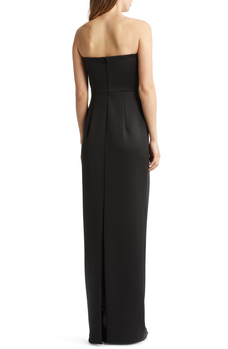 Black Halo Divina Strapless Gown, Alternate, color, Black