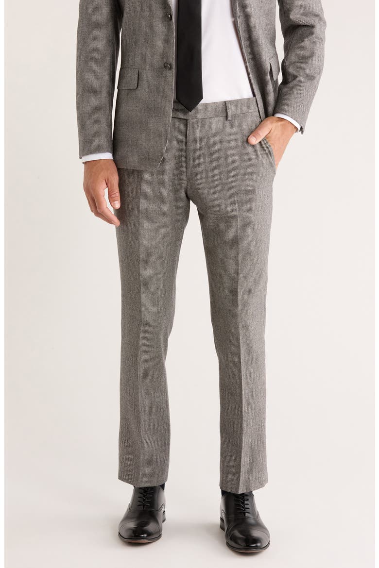 Check Wool Dress Pants, Main, color, BLACK/ WHITE