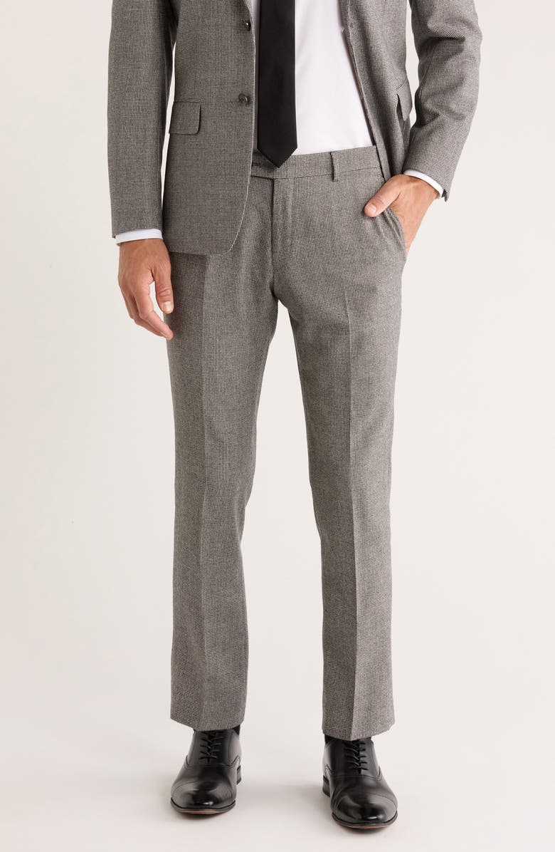 Tommy Hilfiger Check Wool Dress Pants, Main, color, Black/ White