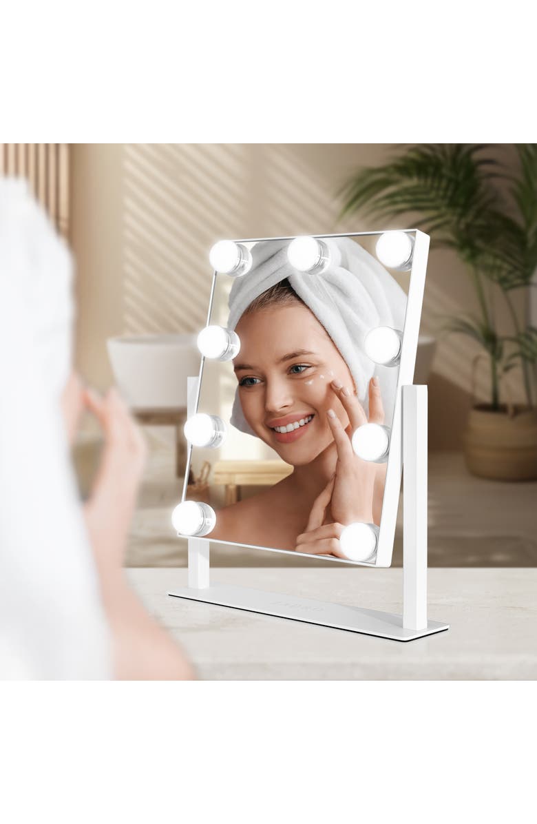 Zadro Small Vertical Hollywood Makeup Mirror with Lights, Alternate, color, White