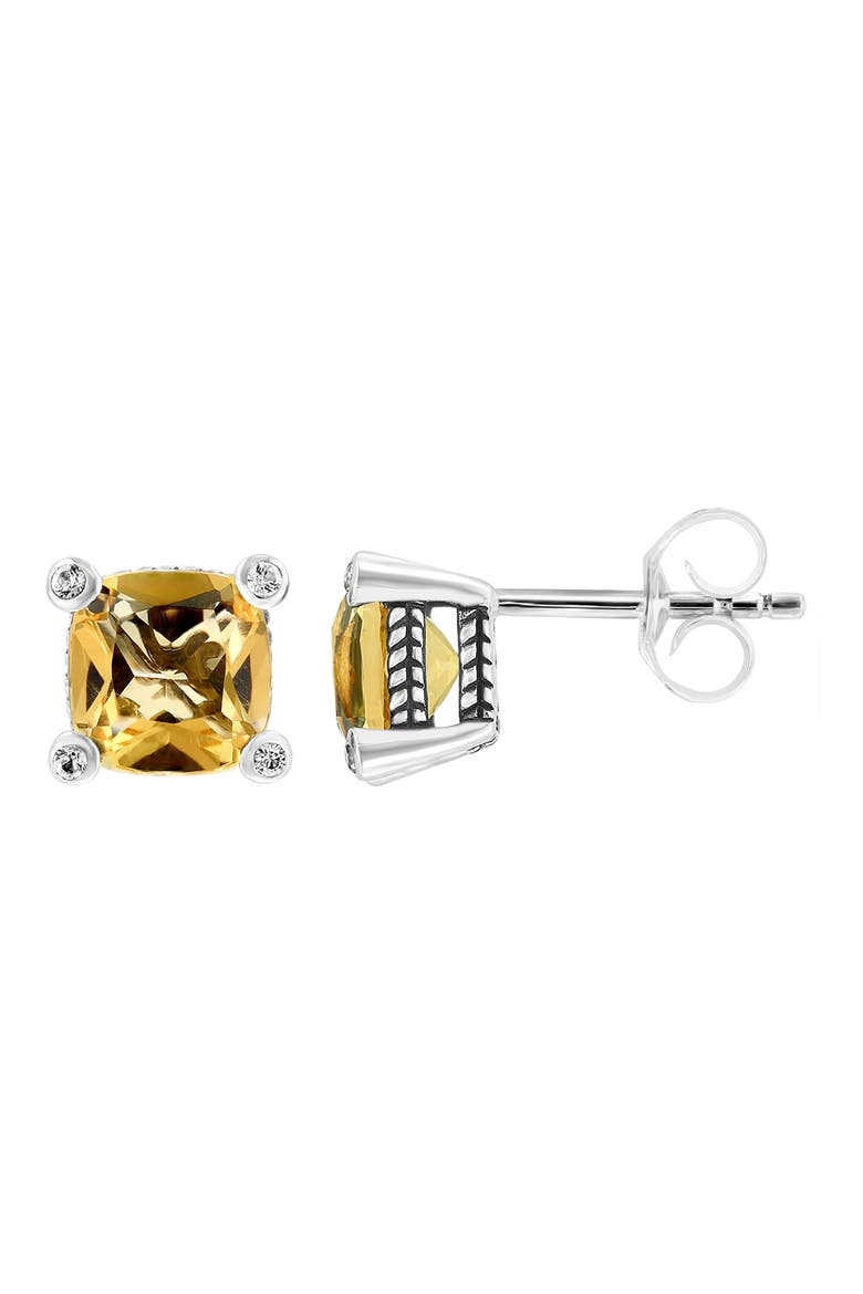 Citrine & White Topaz Stud Earrings, Main, color, YELLOW