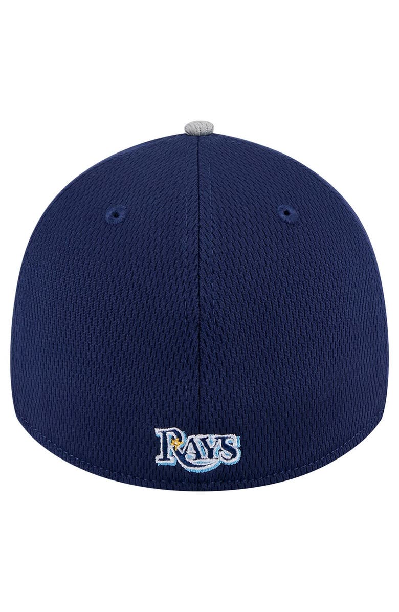 New Era Men's New Era Gray/Navy Tampa Bay Rays Visor Trim 39THIRTY Flex Hat, Alternate, color, Gray