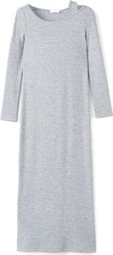 MANGO TEEN Cold Shoulder Long Sleeve Knit Maxi Dress