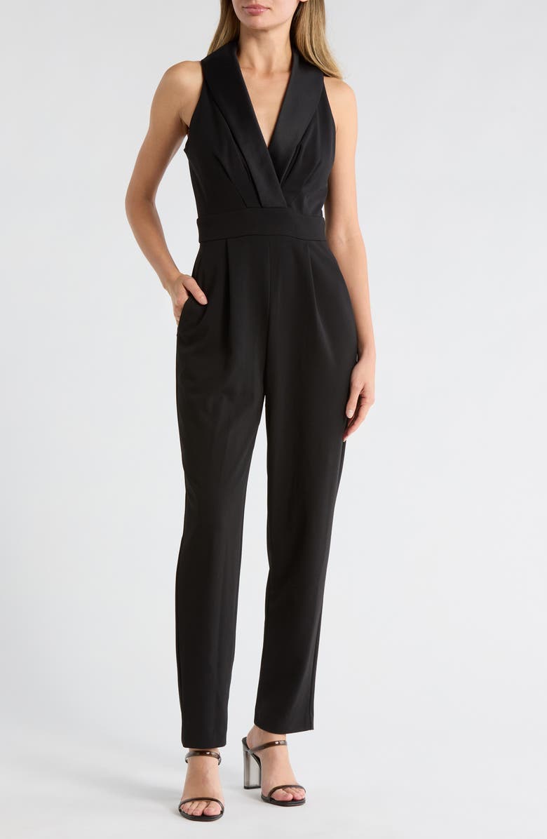 Eliza J Straight Leg Jumpsuit, Main, color, Black