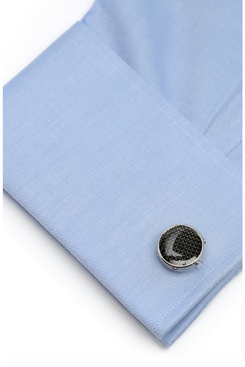 Carbon Fiber Cuff Links, Alternate, color, BLACK