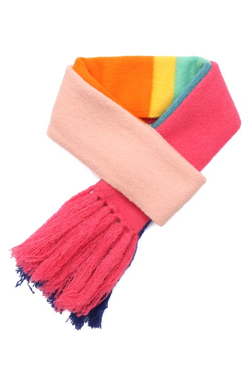 Kurt Geiger London Fuzzy Striped Long Scarf In Multi