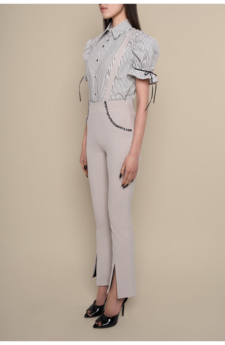 Contessa Mills Ginny Slim-Fit Flared Removable Suspender Trousers, Alternate, color, Grey