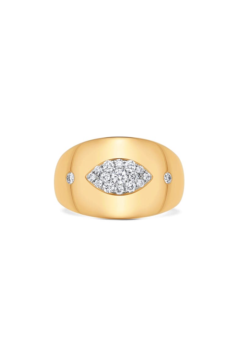 Aurora Marquise Diamond Signet Ring, Main, color, 18K YG