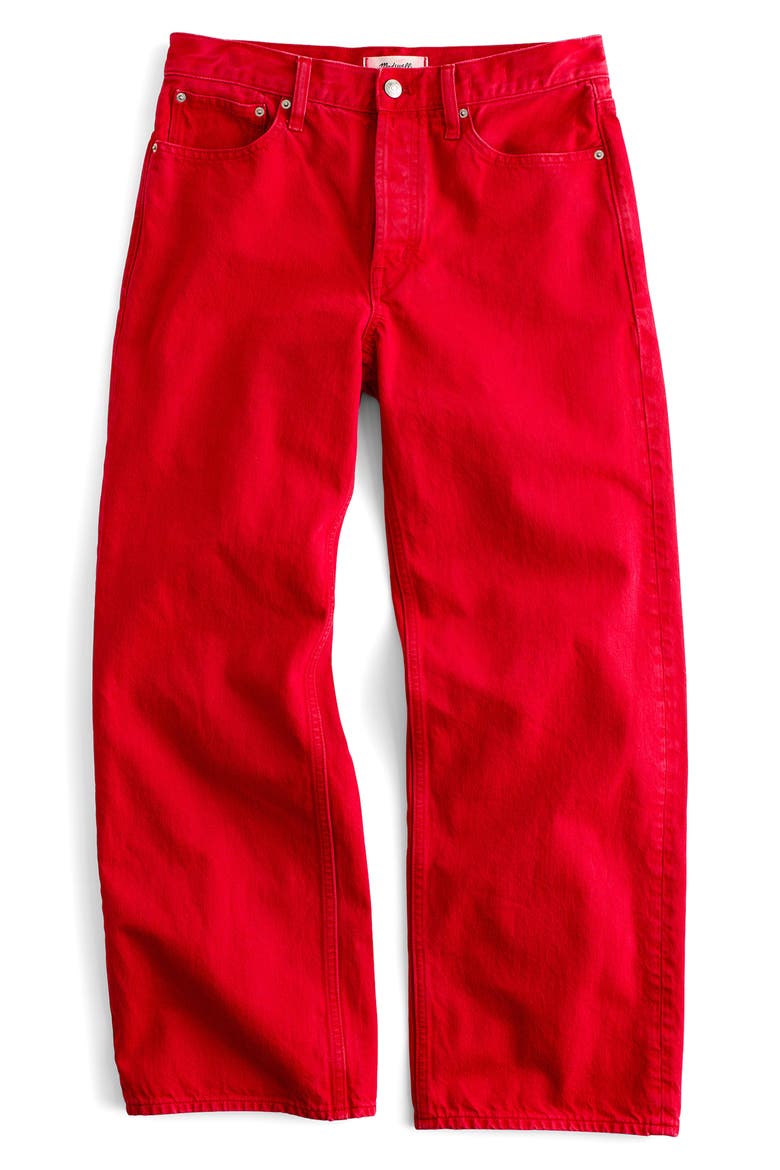 Low Slung Baggy Crop Jeans, Alternate, color, VARSITY RED
