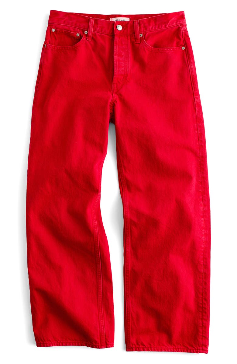 Madewell Low Slung Baggy Crop Jeans, Alternate, color, Varsity Red