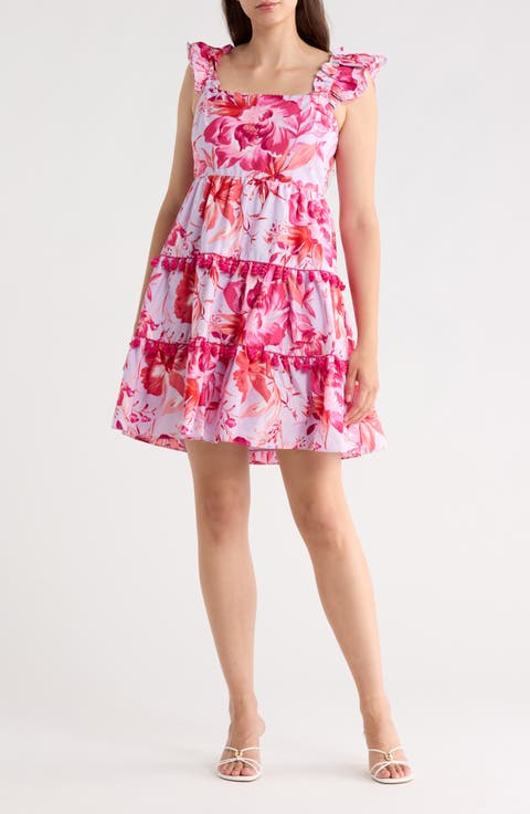 Square Neck Ruffle Dress