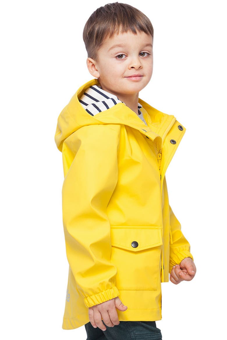 Kids' Waterproof Rain Coat Rubberized Jacket, Alternate, color, Lemon chrome