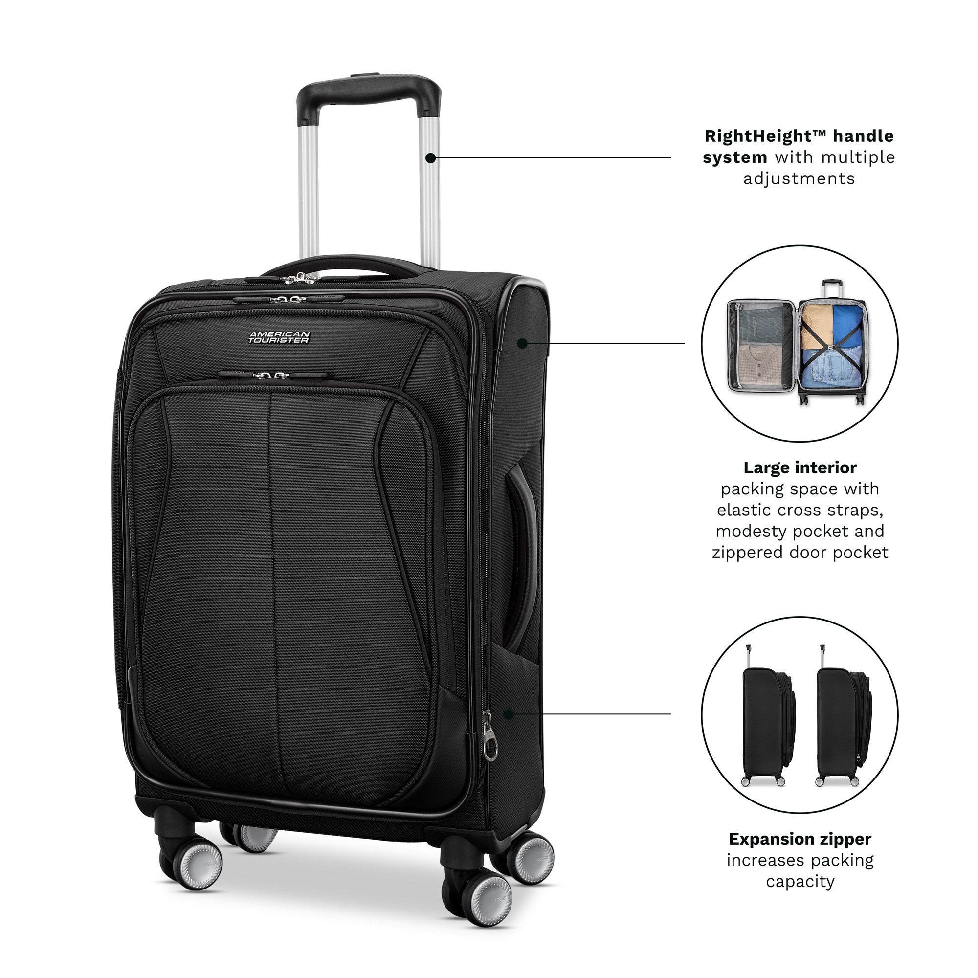 AMERICAN TOURISTER 4 KIX 3.0 Softside 24" Checked Spinner, Alternate, color, Black